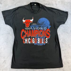Chicago Bulls Screen Stars T-Shirt Men XL 1991 NBA World Champion Vintage Single